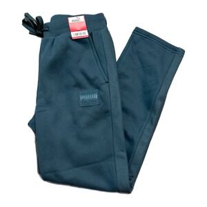 Men's Puma Fleece Jogger Blue Cotton Sweatpants 30" Inseam Size Medium Brand New